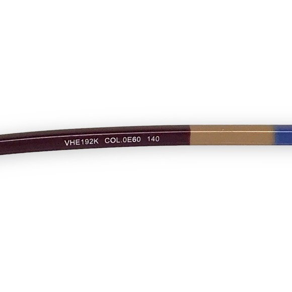 Carolina Hererra Eyeglasses FRAMES ONLY VHE192K Shiny Palladium w/ Violet Parts - Picture 7 of 8